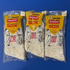 Vtg 1970s 3 Packs Healthknit Heavy Duty Sox 10-10.5 USA Work Socks NWT 9 Pairs